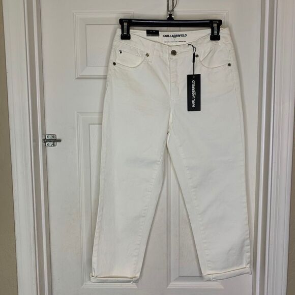 Karl Lagerfeld White Capris with Slimming Panels - Picture 1 of 7